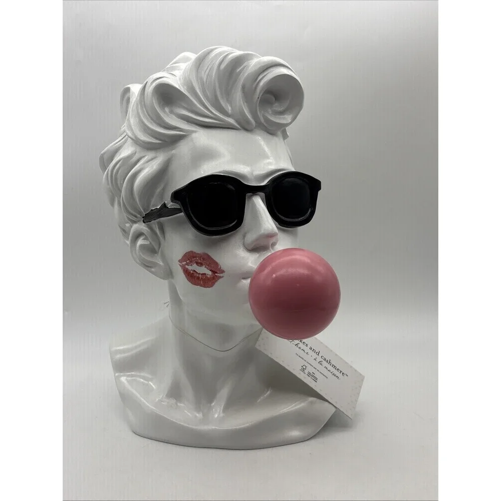 Cupcakes & Cashmere Valentines Blowing Bubble Gum Bust Man Kiss Sunglasses 11.5